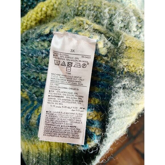 Green Ombre Casual & Comfy Sweater for Winter sz 3X - Picture 5 of 5